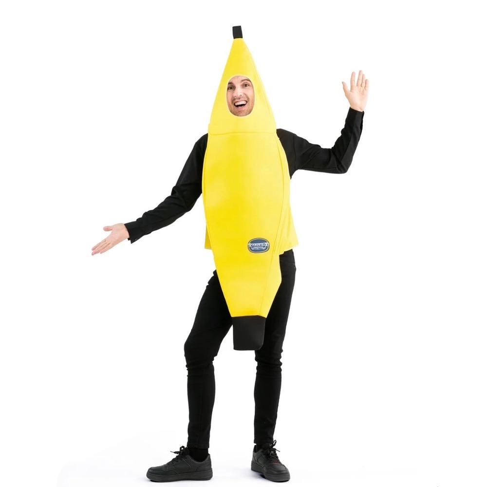 Spooktacular Creations Adult Unisex Banana Costume Yellow Fruit Tunic Small NWOT